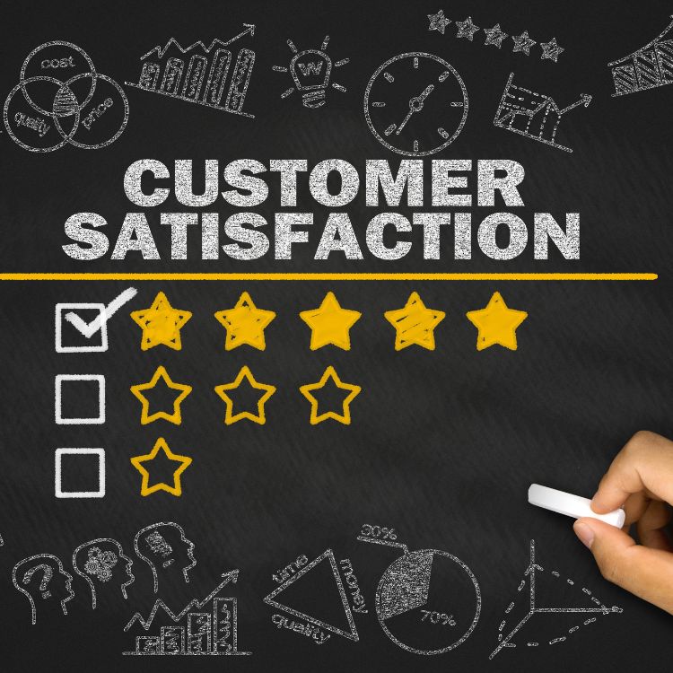 Customer satisfaction with 5-stars checked