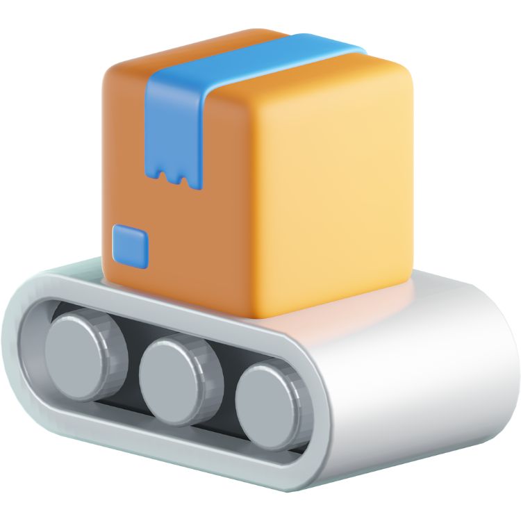 Illustration: Package on conveyor belt