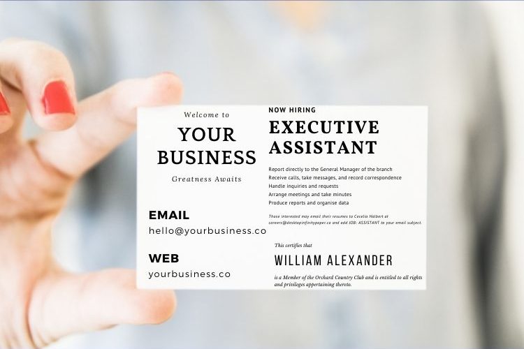 Common business card design mistakes: Photo of a cluttered business card